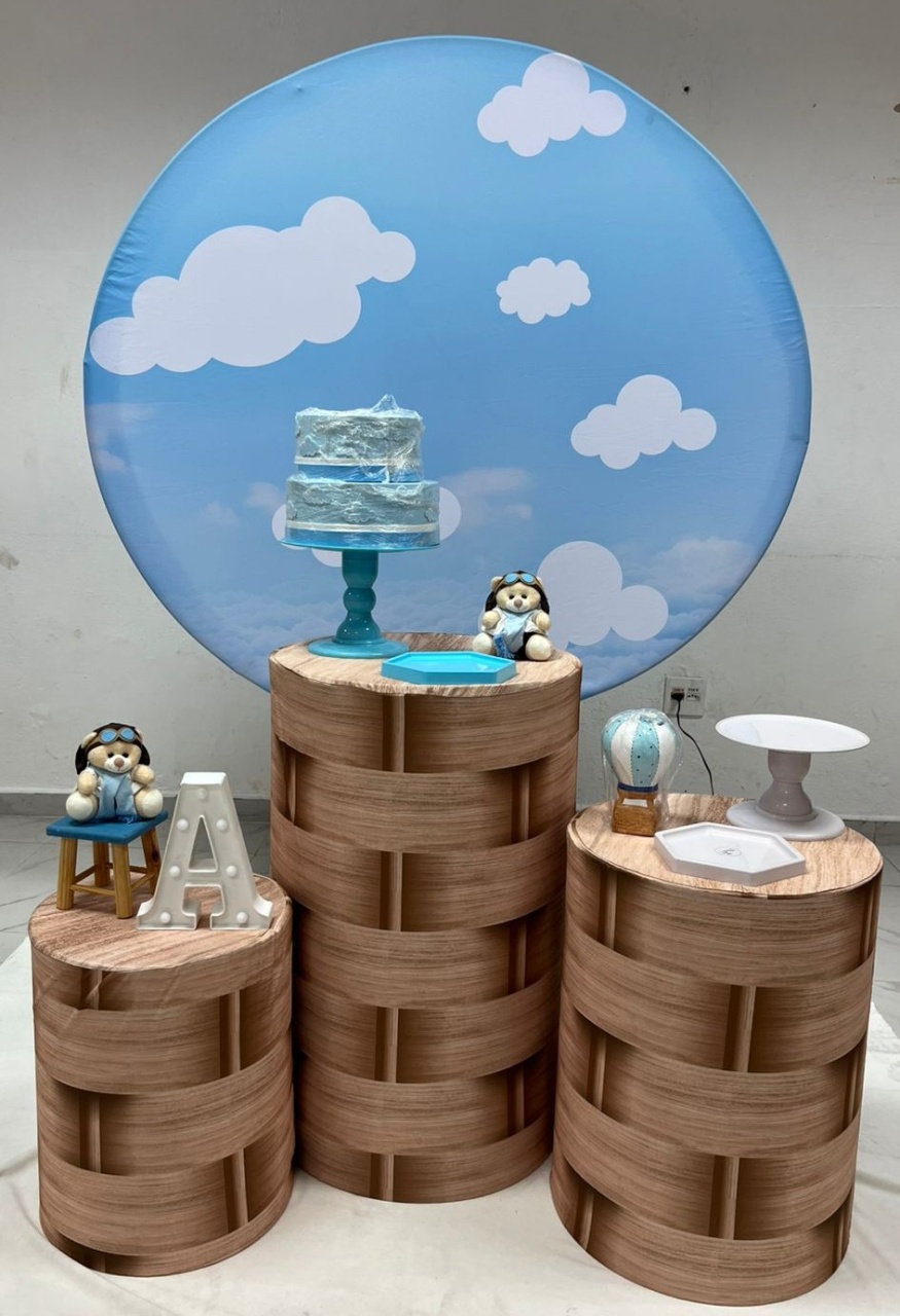 Chá de Bebê - Urso Baloeiro Azul  - Festa e Arte Decorações