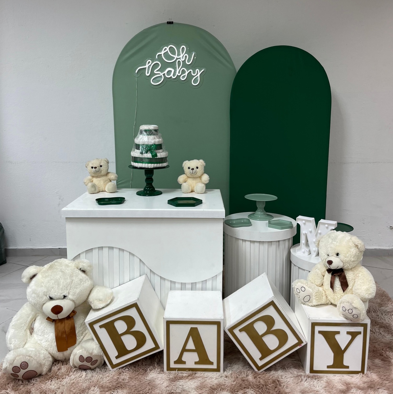 Chá de Bebê Ll (Verde) - Festa e Arte Decorações