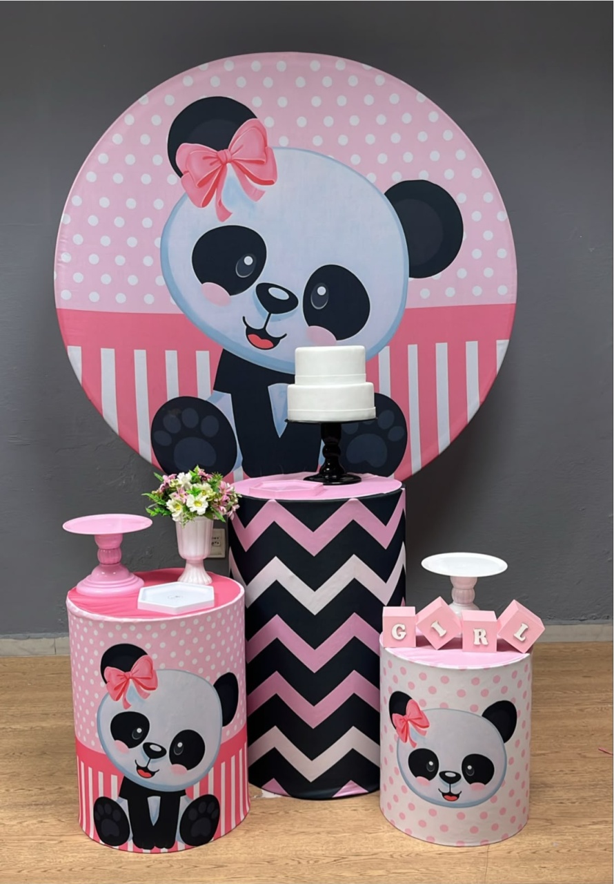 Urso Panda (Rosa) - Festa e Arte Decorações