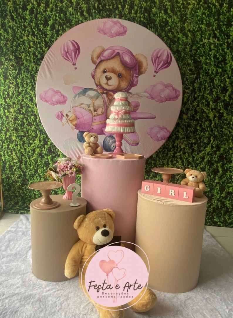 Chá de Bebê - Ursa Aviadora  - Festa e Arte Decorações
