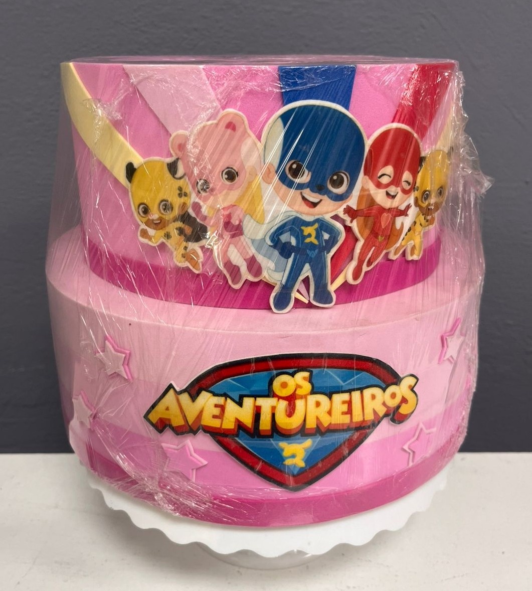 Bolo Fake - Aventureiros - Festa e Arte Decorações