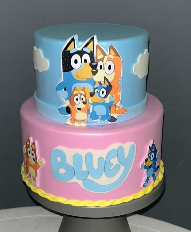 Bolo Fake - Bluey E Bingo Rosa - Festa e Arte Decorações
