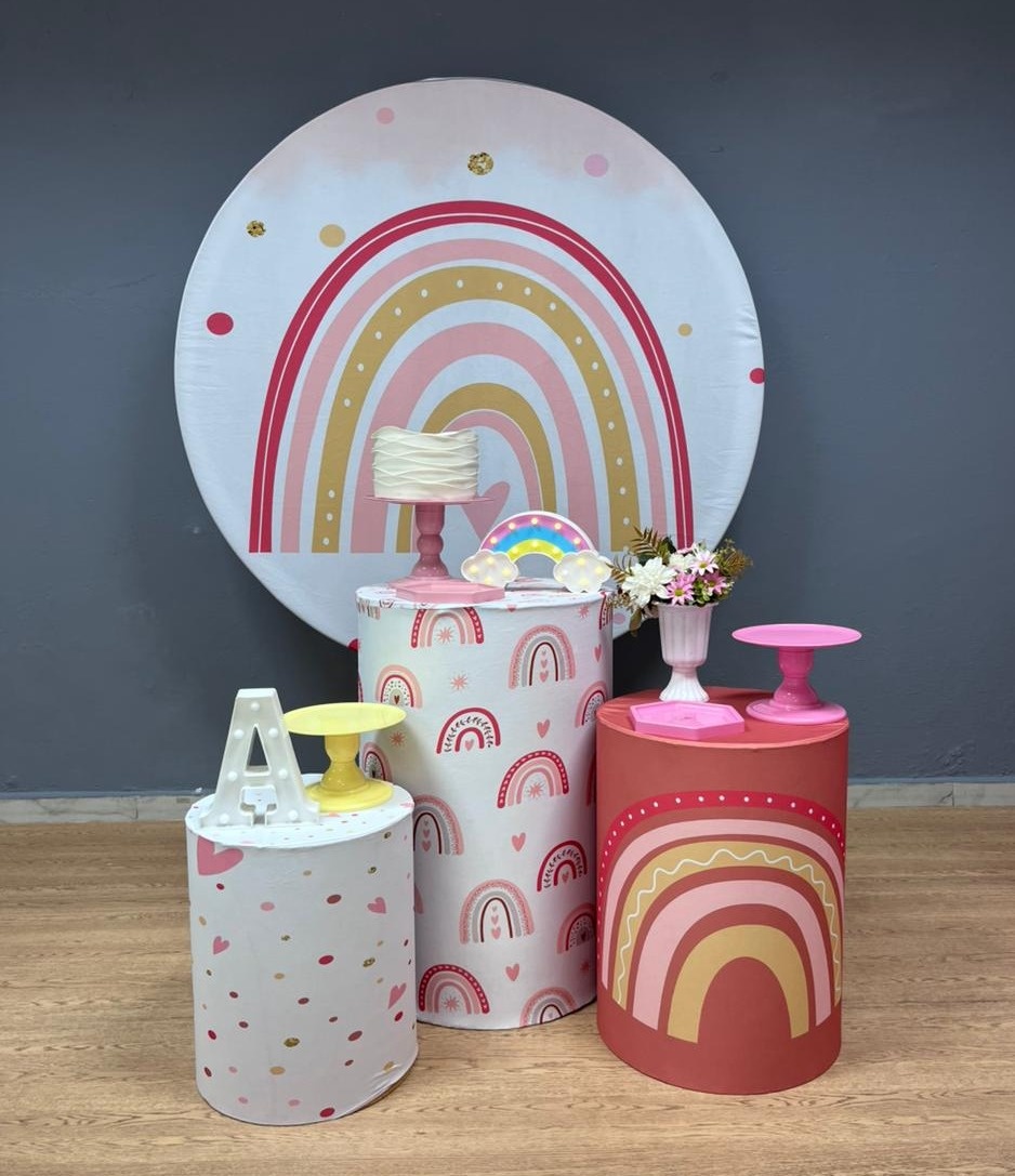 Arco Íris Boho (Rosa) - Festa e Arte Decorações