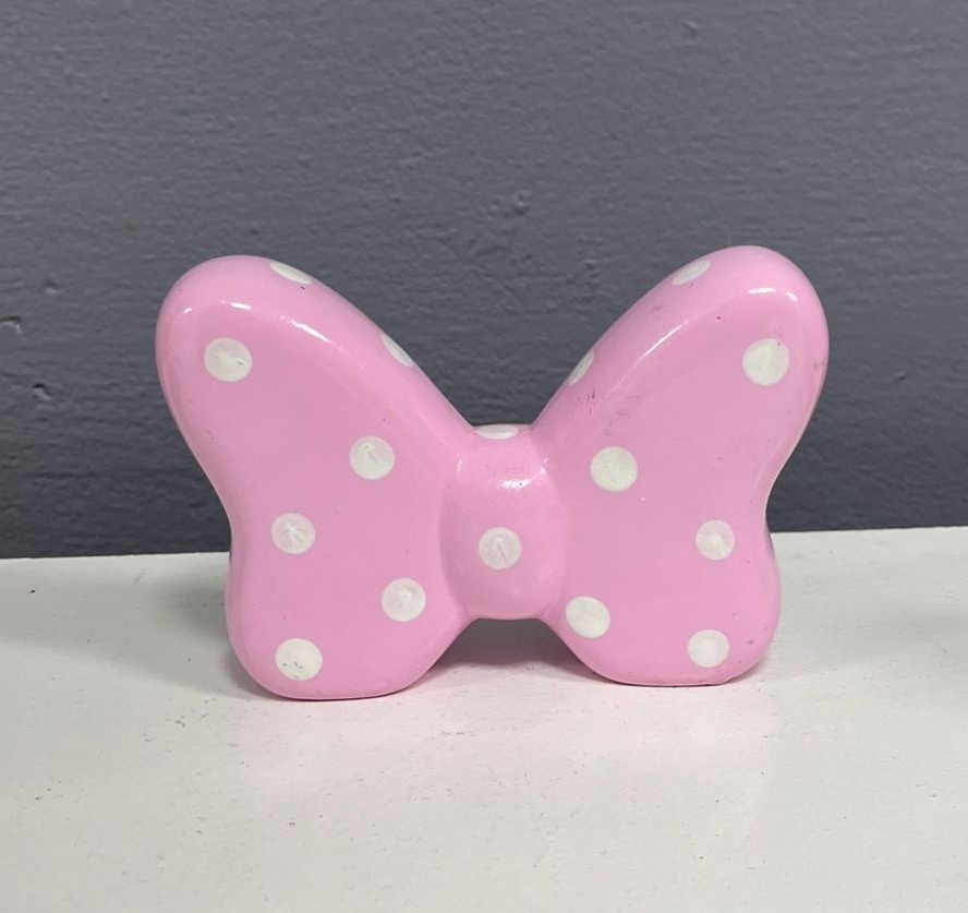 Laço Rosa Minnie - Cerâmica - Festa e Arte Decorações