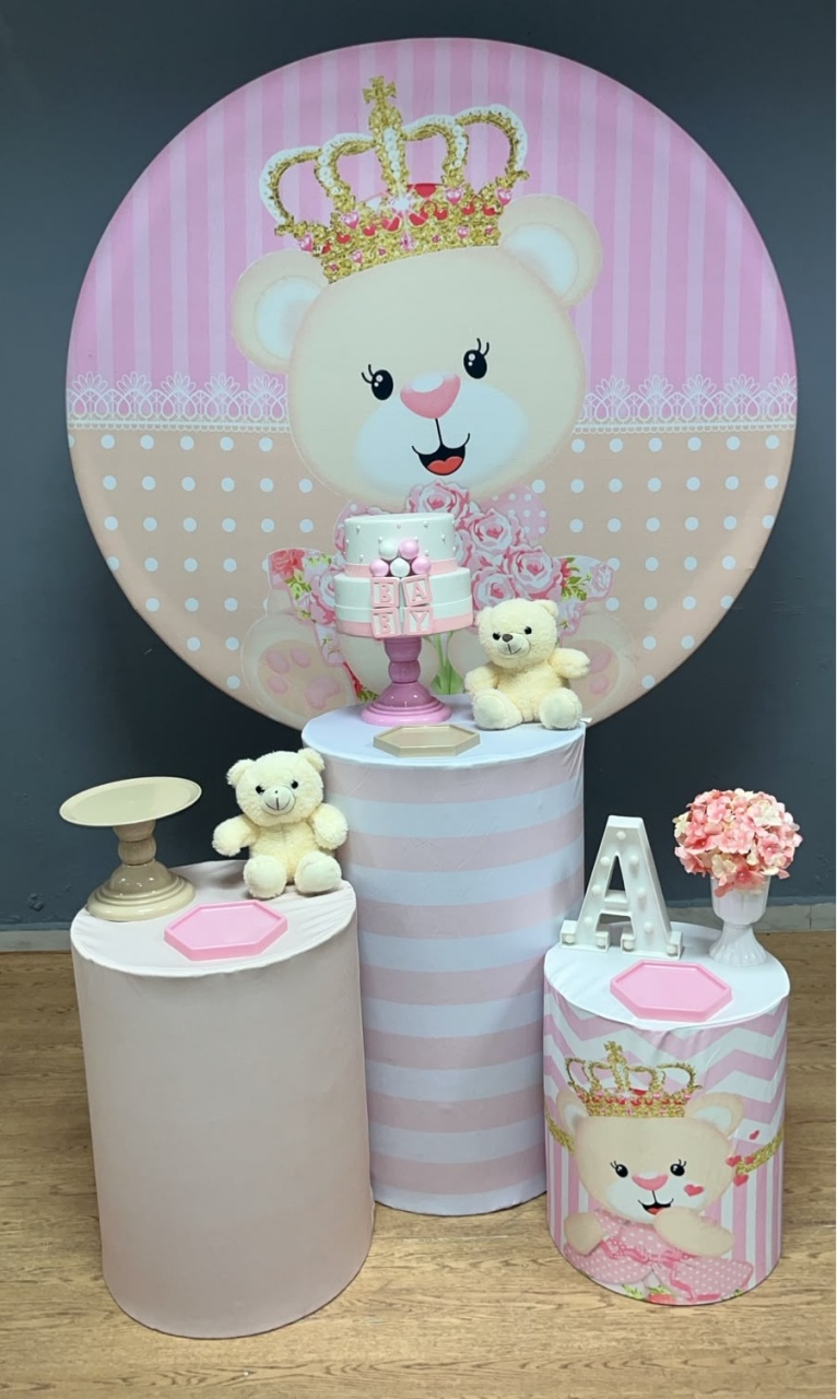 Chá de Bebê - Ursinha Rosa - Festa e Arte Decorações