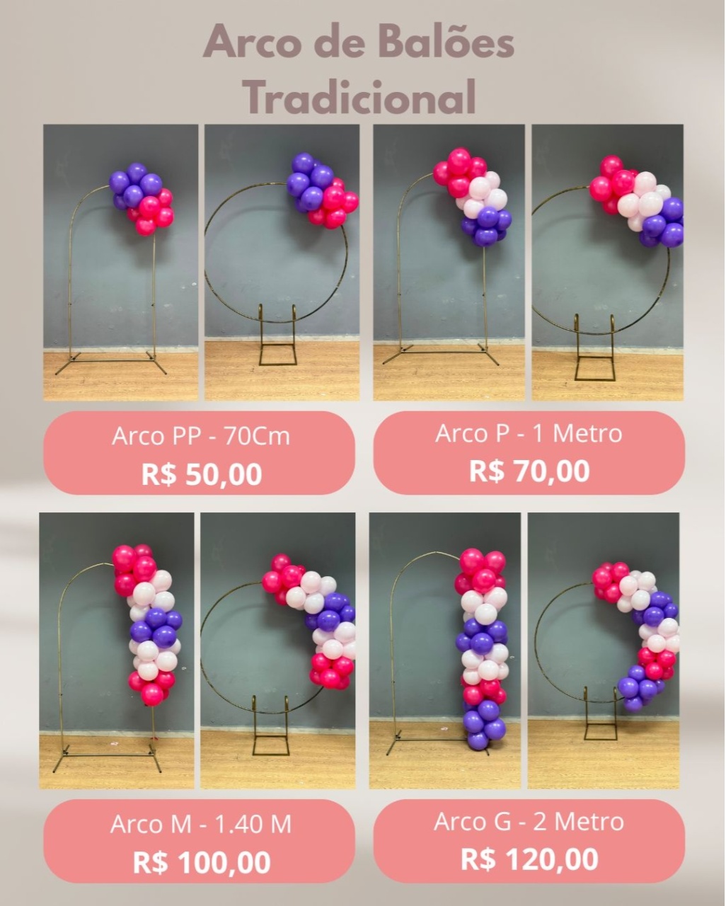 Arco de Balões - Tradicional - Festa e Arte Decorações