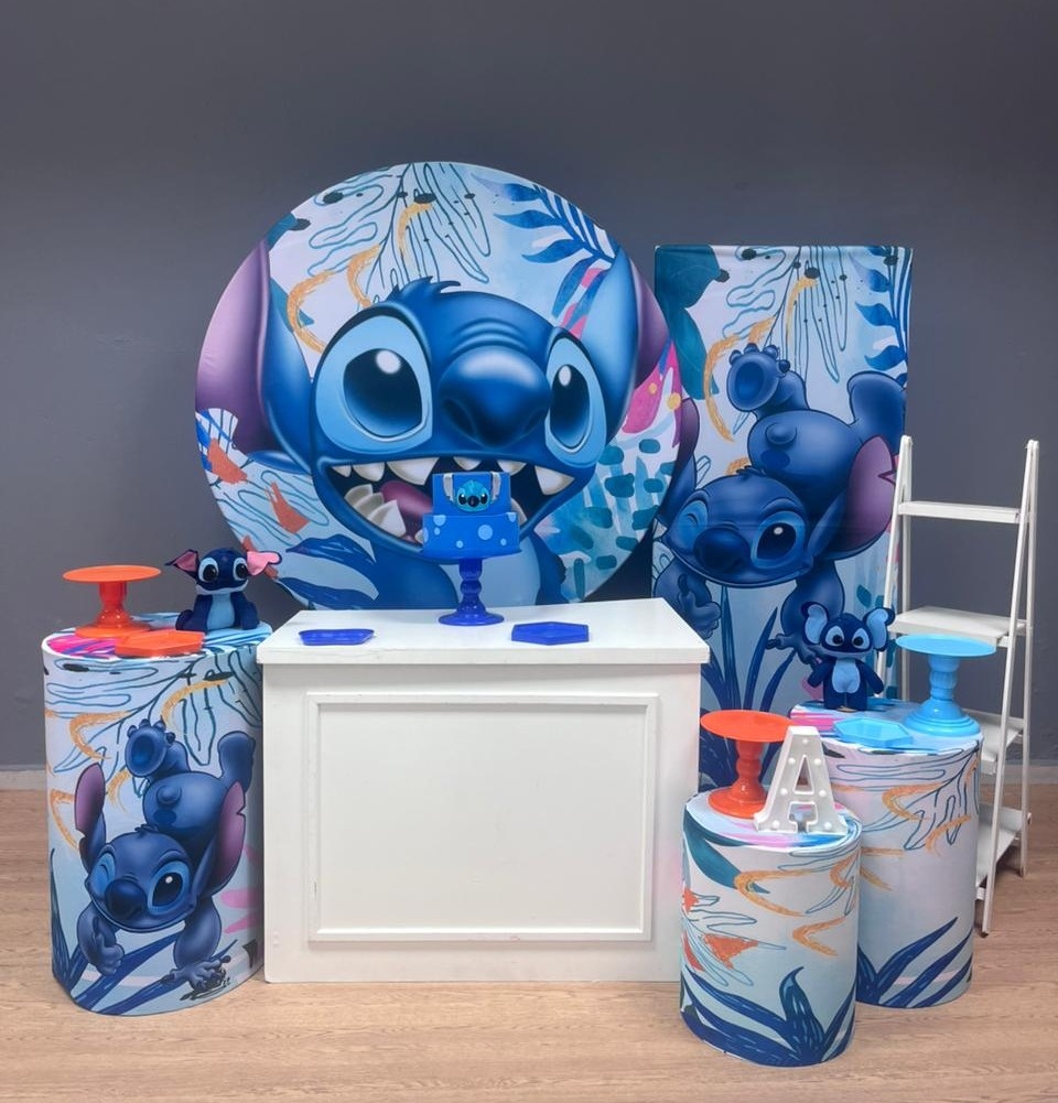 Stitch Tropical -  Ouro  - Festa e Arte Decorações