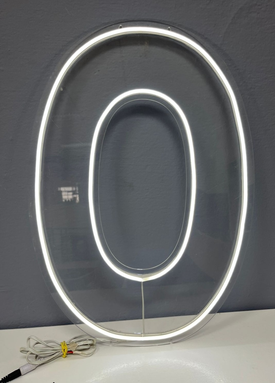 Numero Em Led 0 (Branco Frio) - Festa e Arte Decorações