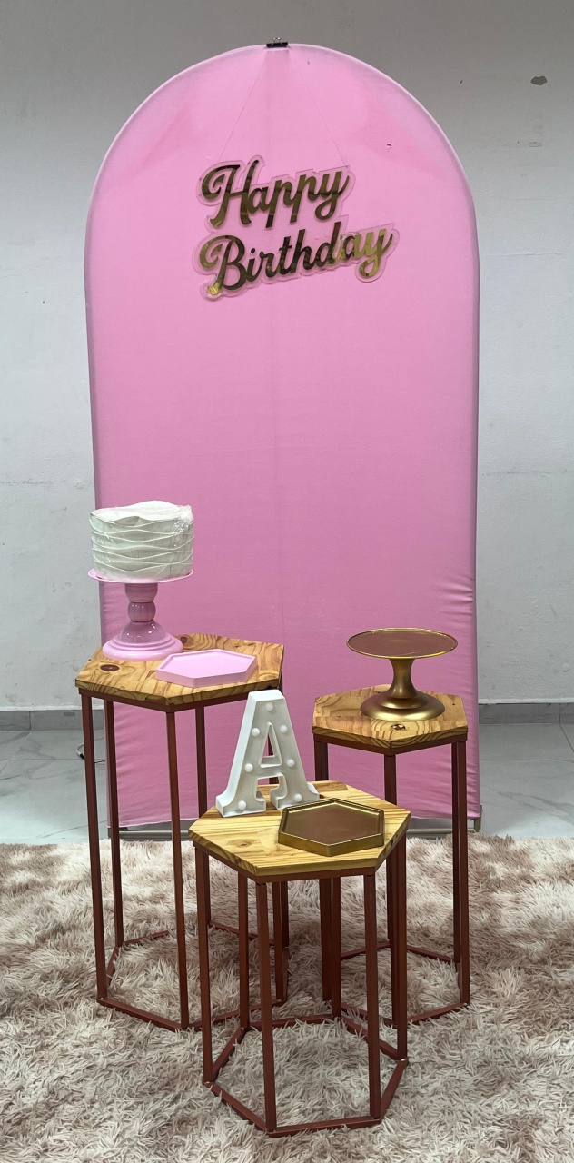 Luxo L - Rosa Bebe  - Festa e Arte Decorações