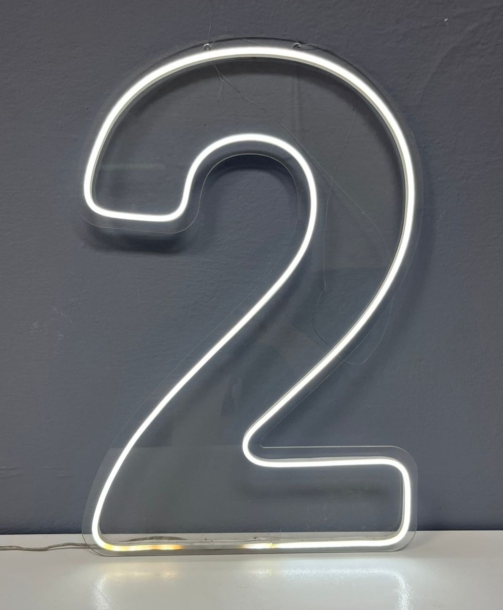 Numero Em Led 2 (Branco Frio) - Festa e Arte Decorações