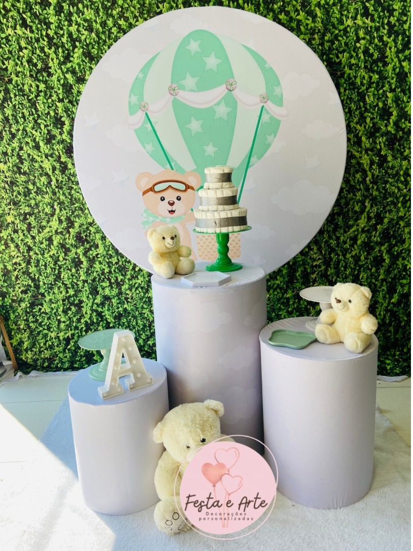 Chá de Bebê - Urso Baloeiro - Festa e Arte Decorações