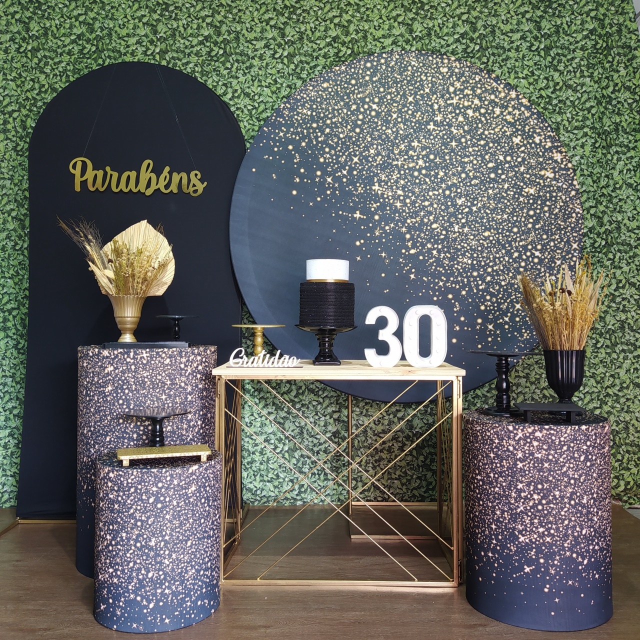 Kit Diamante Glitter Preto Com Dourado  - Detalhes
