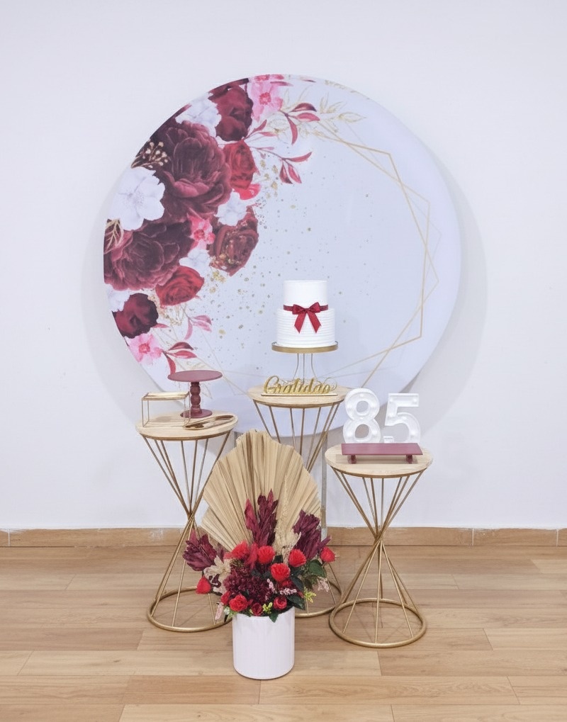 Kit Floral Marsala Com Dourado  - Detalhes