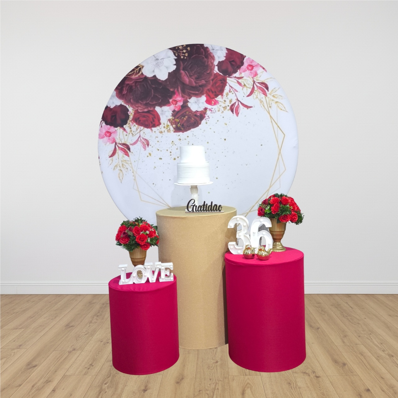 Kit Ouro - Floral Marsala - Detalhes