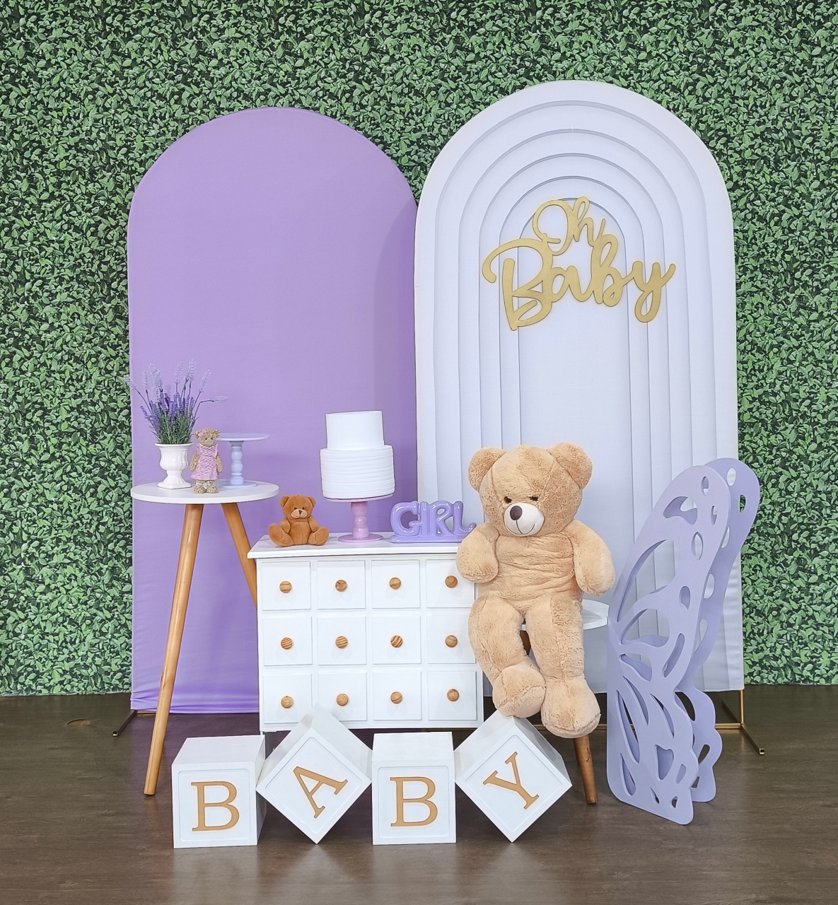 Chá de Bebe Lilas  - Detalhes