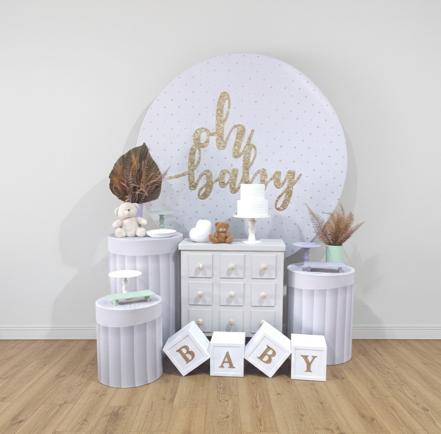 Chá Revelação Oh Baby Verde E Lilás  - Detalhes