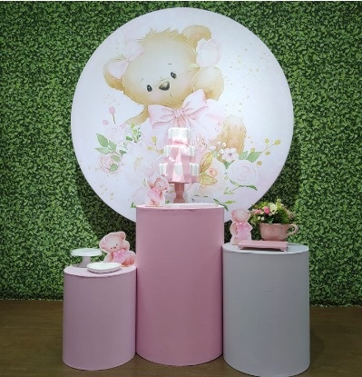 Kit Ouro Chá de Bebe Ursinha Rosa  - Detalhes