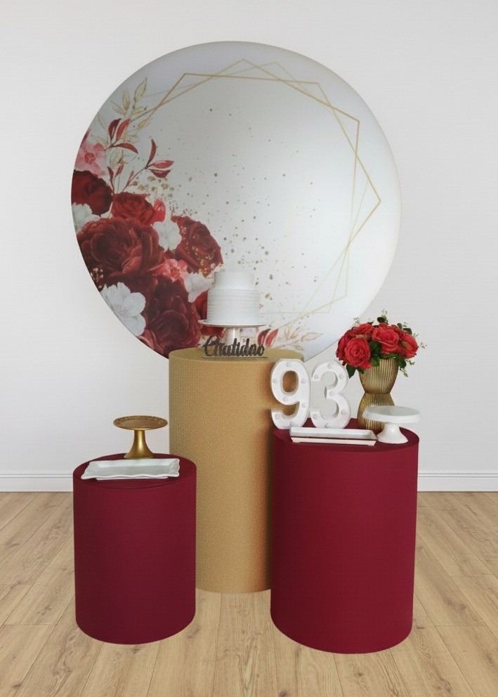 Kit Ouro Floral Marsala  - Detalhes