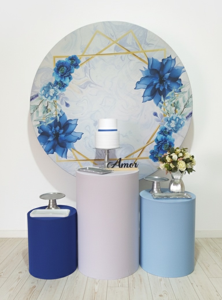 Kit Ouro Floral Azul - Detalhes