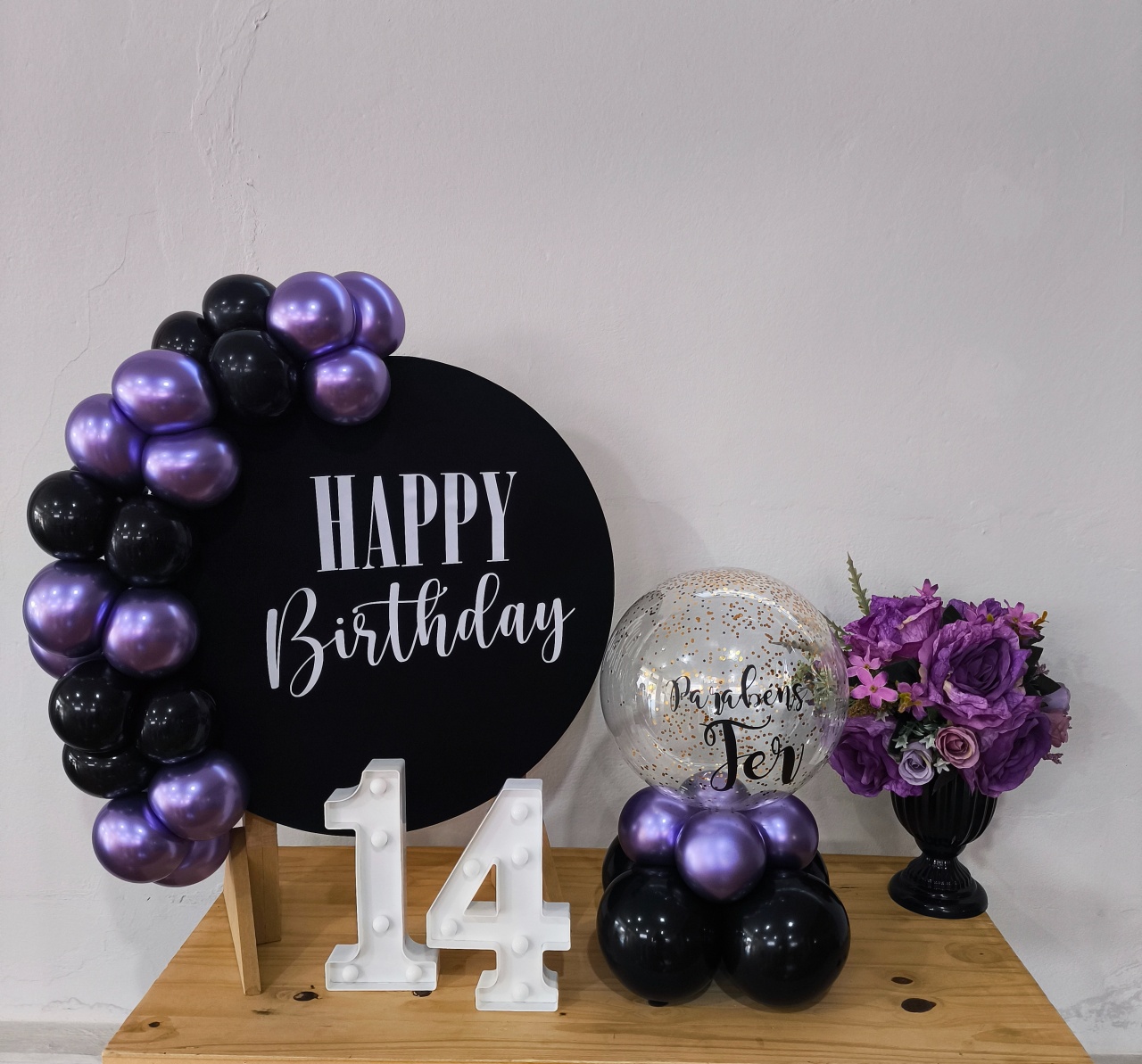 Mini Kit Preto Com Roxo - Detalhes