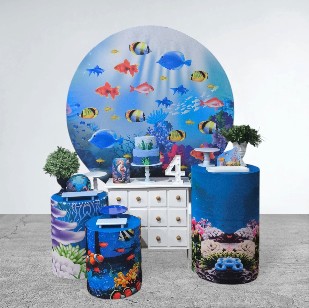Kit Encanto - Fundo Do Mar Azul - Detalhes