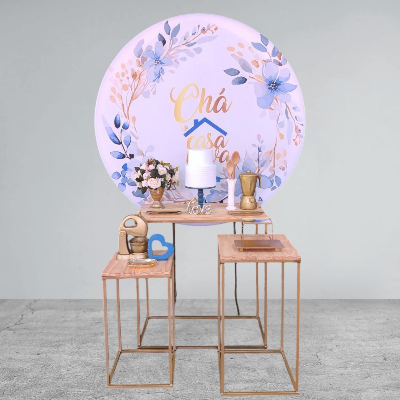 Chá de Casa Nova Azul Luxo - Detalhes