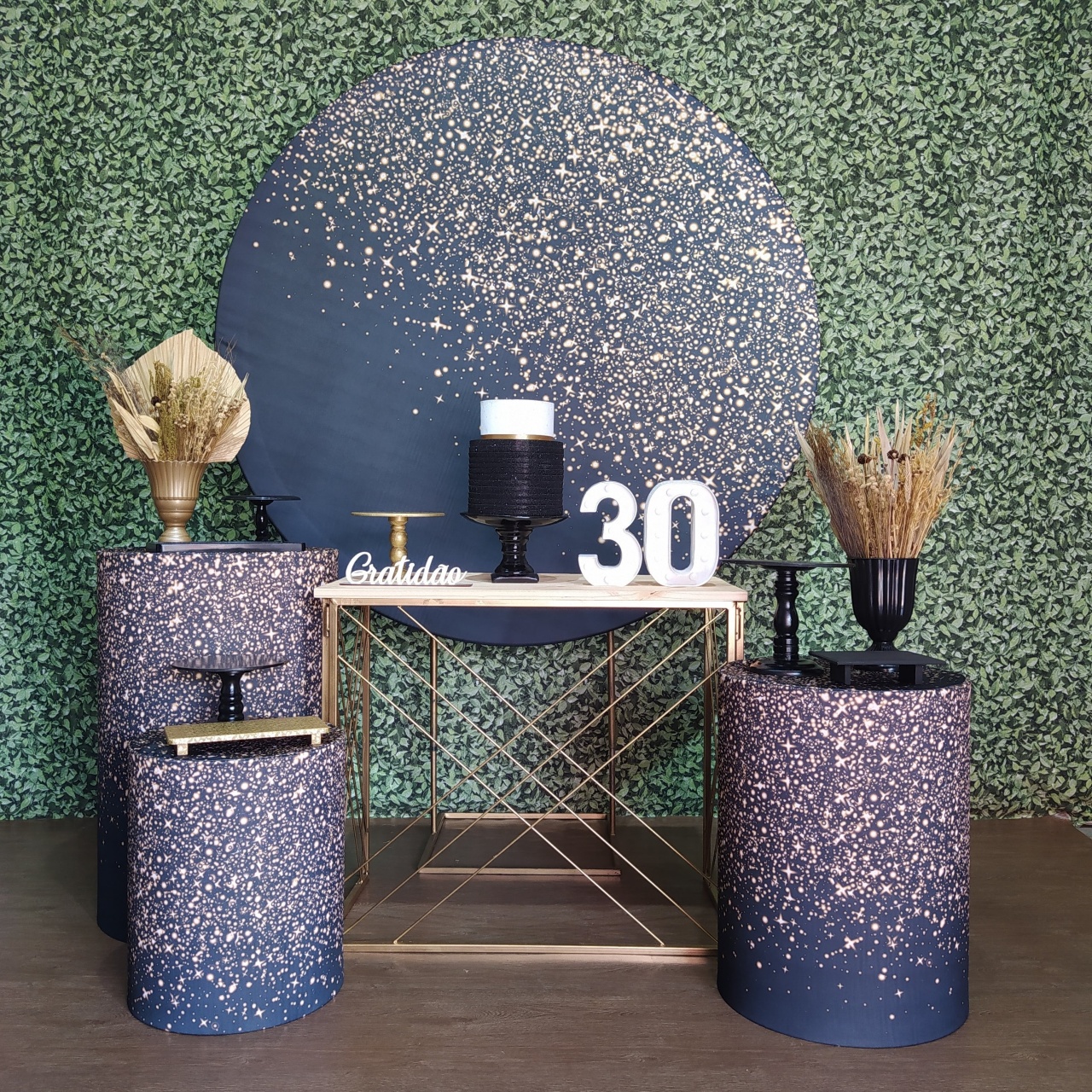 Kit Encanto Glitter Preto Com Dourado - Detalhes