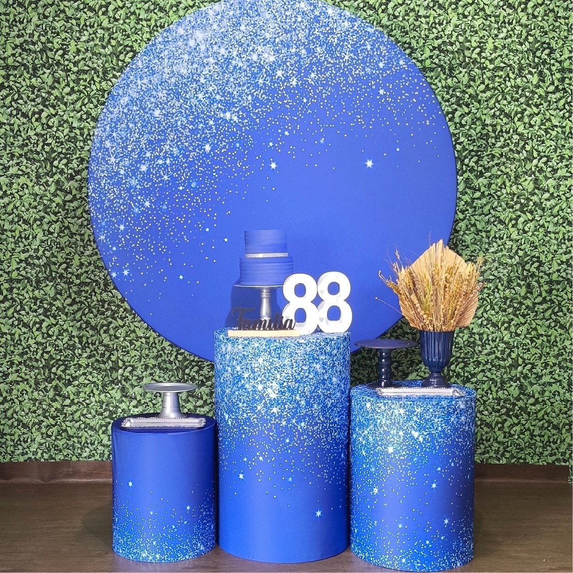 Kit Ouro Azul Com Glitter  - Detalhes