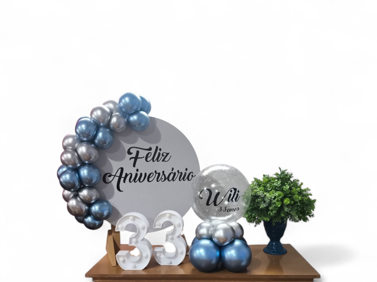 Mini Kit Azul Com Prata - Detalhes