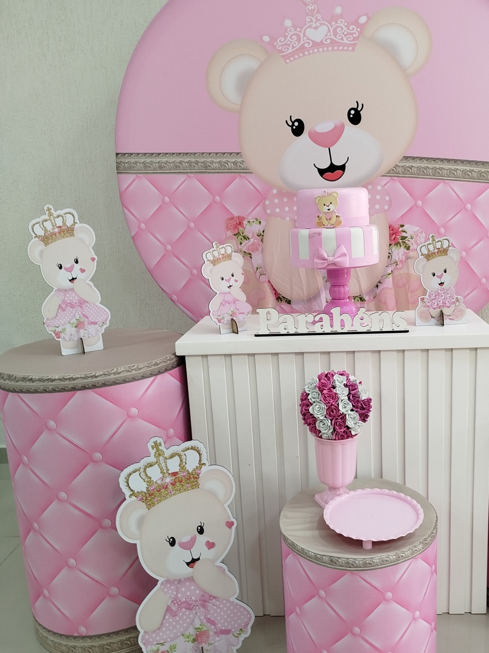 Ursa Princesa C/ Mesa - ana_decoracoes.peguemonte