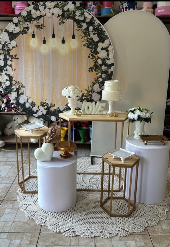 Casamento Floral Mesa Sextavada - Luli Pegue e monte 