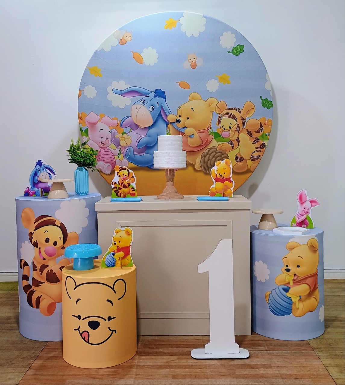 Ursinho Pooh C/Numero 1  Kit Ouro  - DFEST PEGUE E MONTE