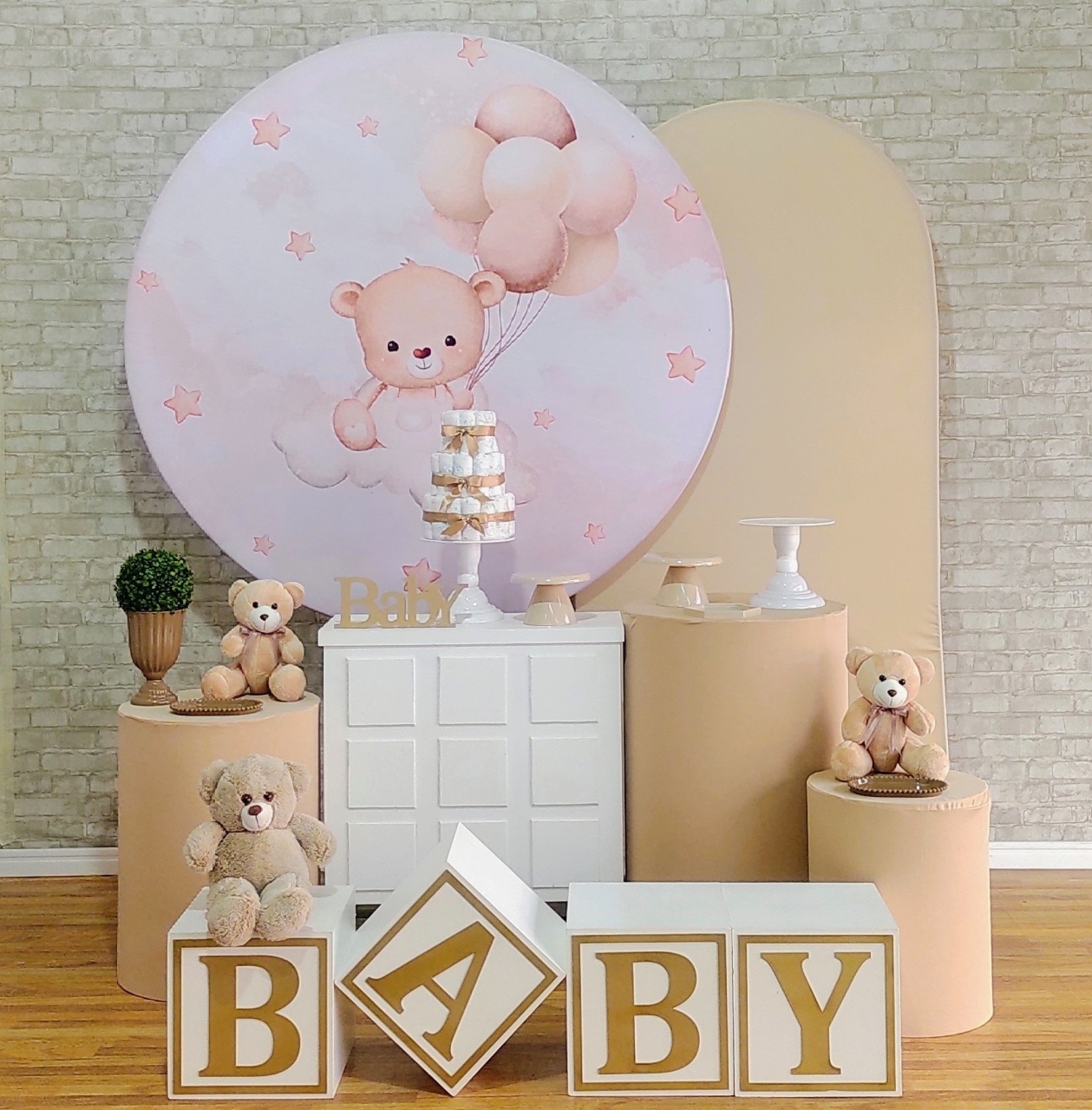 Ursinho Boho Bege Cha de Bebe    - DFEST PEGUE E MONTE