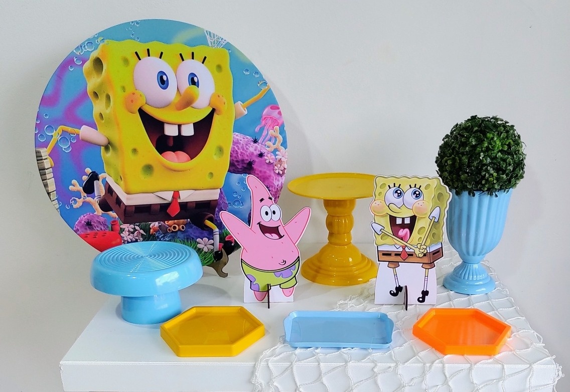 Bob Esponja Kit Mesa   - DFEST PEGUE E MONTE