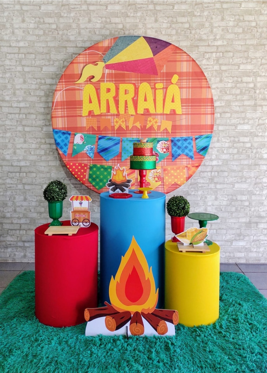 Festa Junina Arraia Bandeirinha Kit Prata 1 - DFEST PEGUE E MONTE