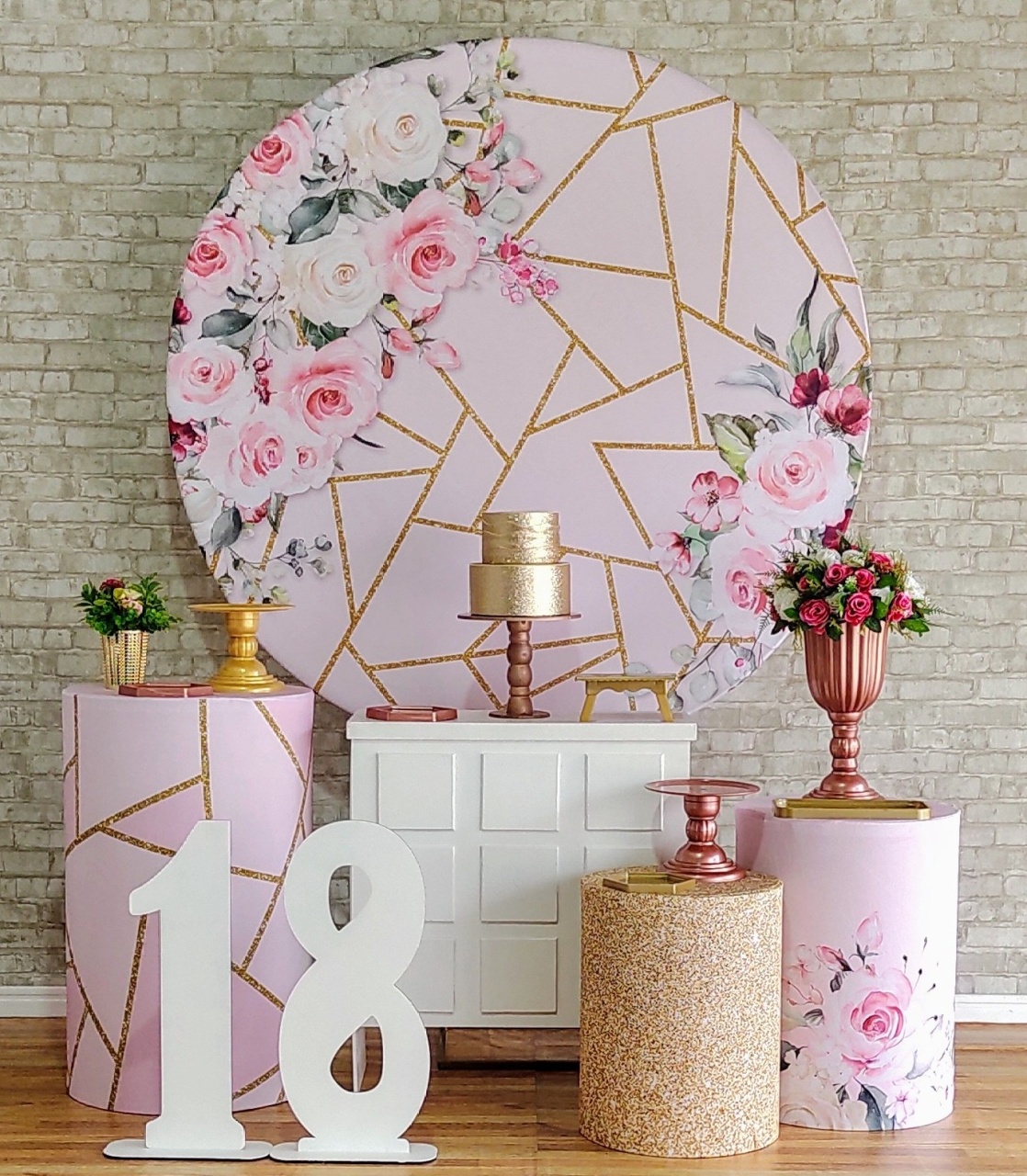 Floral Rosa Kit Ouro - DFEST PEGUE E MONTE
