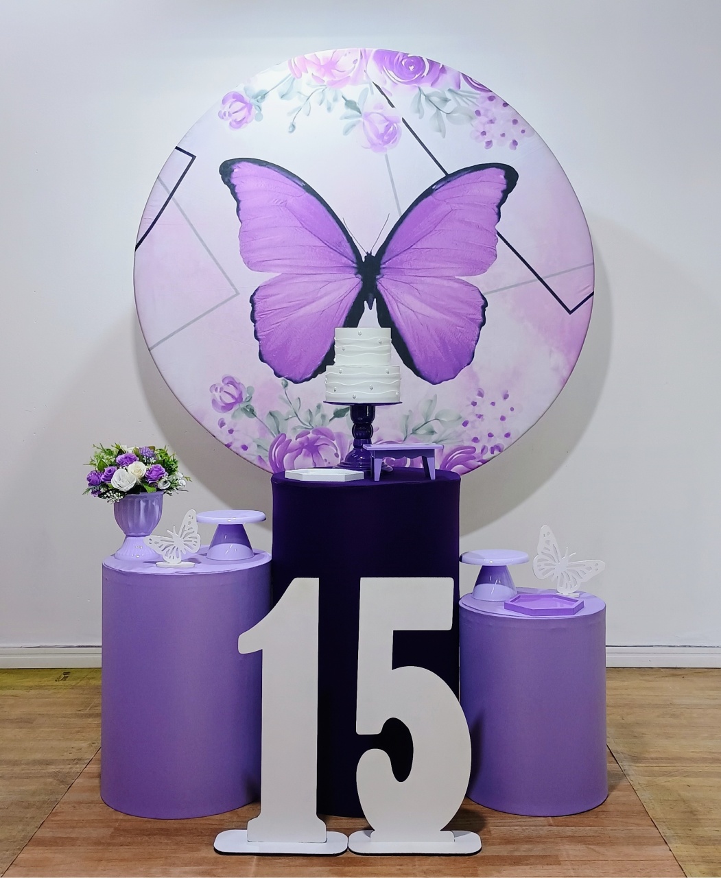 Borboleta Lilas C/ 2 Numero Kit Prata - DFEST PEGUE E MONTE