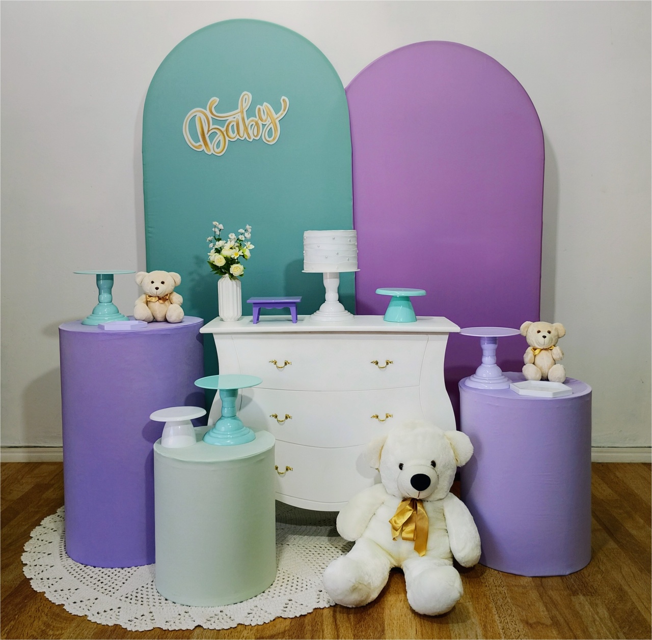 Chá de Bebê Lilás Com Verde 1 - DFEST PEGUE E MONTE
