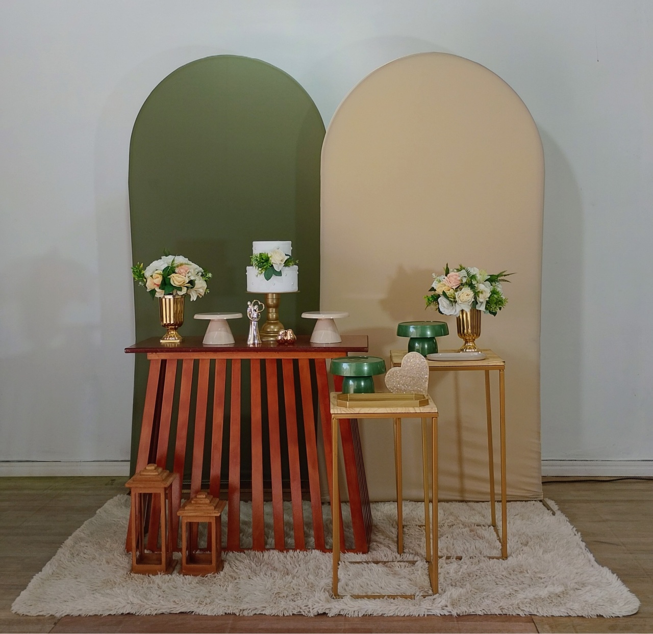 Verde Bege Kit Romano Casamento  - DFEST PEGUE E MONTE