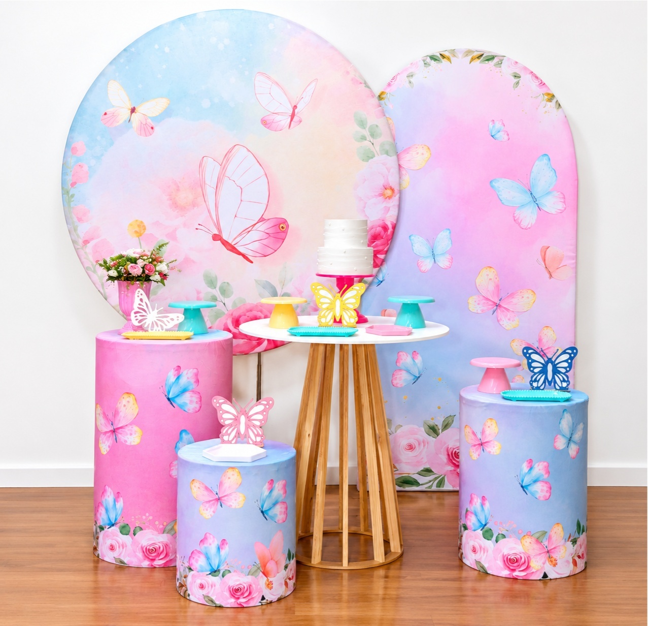 Jardim das Borboleta Rosa Kit Composicao - DFEST PEGUE E MONTE
