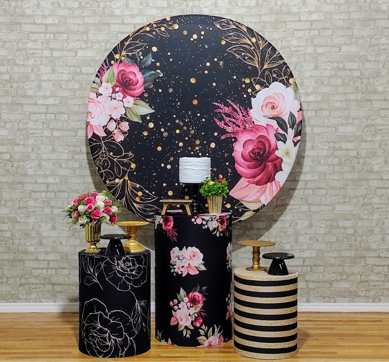 Floral Preto Kit Prata - DFEST PEGUE E MONTE