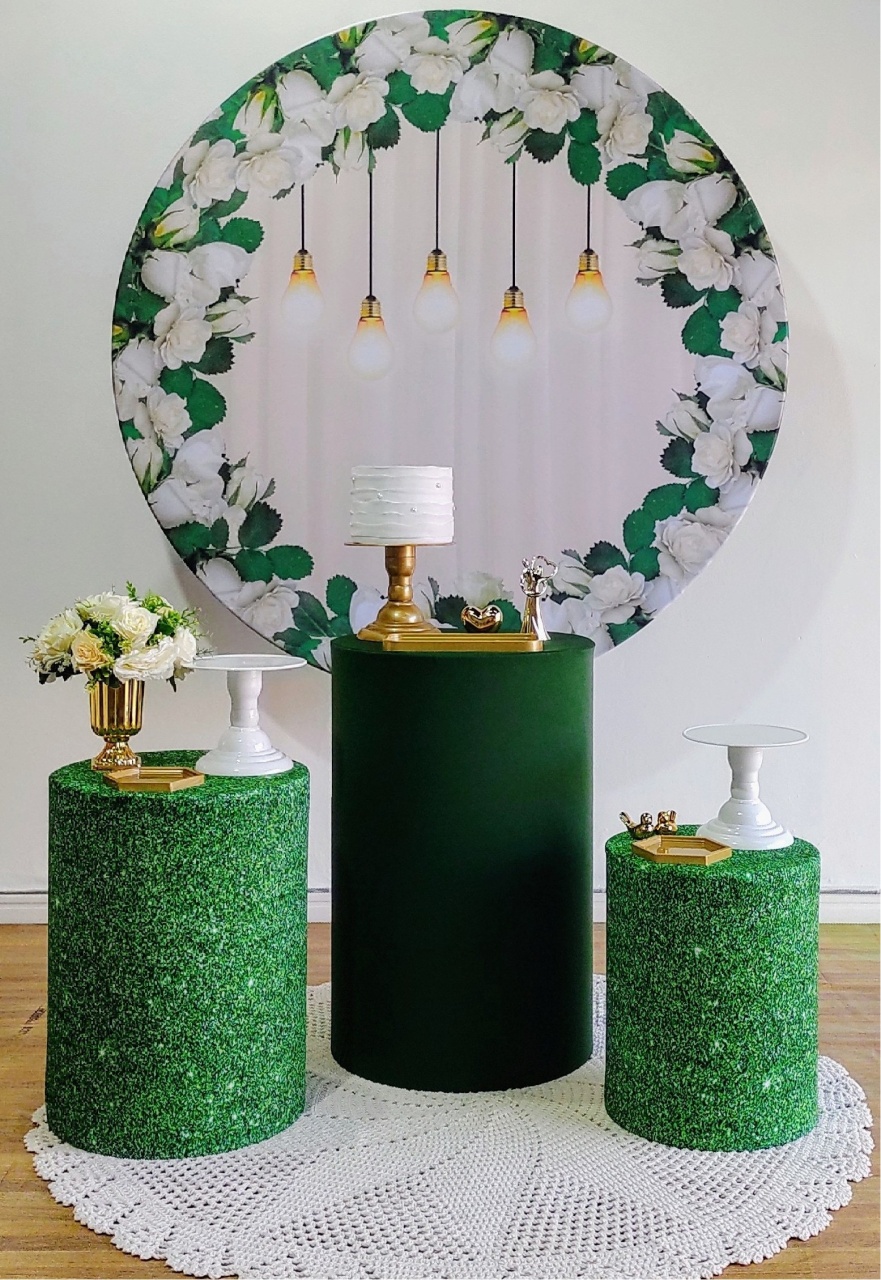 Floral Verde Luzes  Kit Prata   - DFEST PEGUE E MONTE