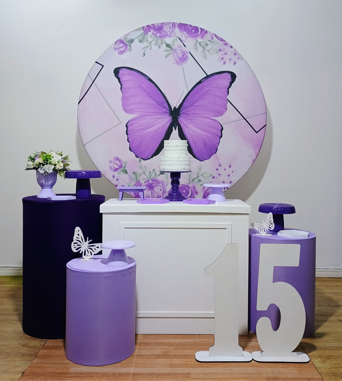 Borboleta Lilas C/ 2 Numero Kit Ouro - DFEST PEGUE E MONTE