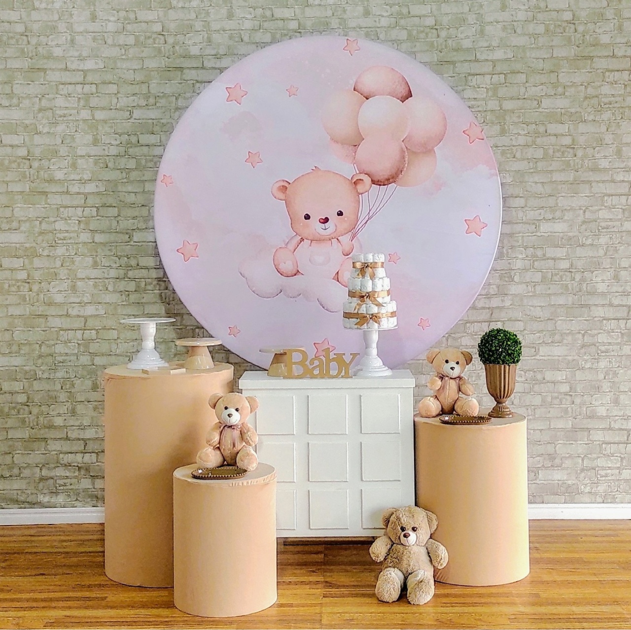 Ursinho Boho Bege Cha de Bebe   - DFEST PEGUE E MONTE