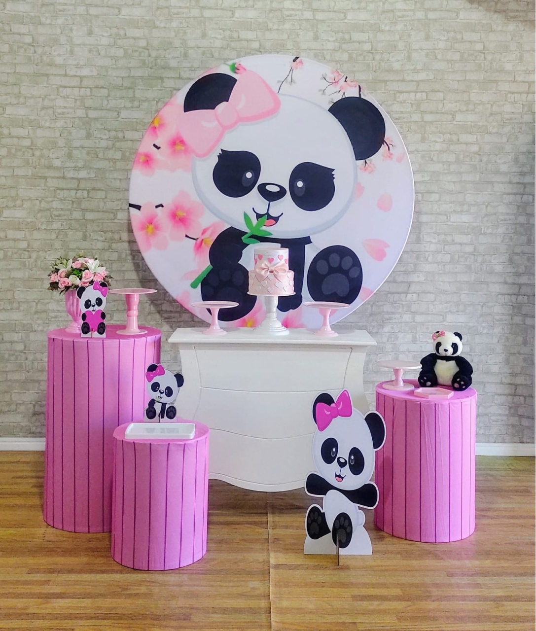 Ursinho Panda Rosa Kit Ouro - DFEST PEGUE E MONTE