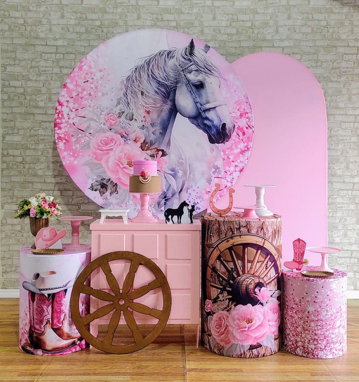 Cavalo Rosa  Kit Diamante    - DFEST PEGUE E MONTE