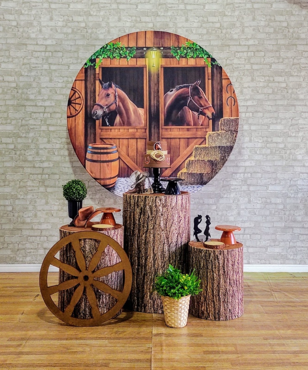 Cavalo Marrom Kit Prata      - DFEST PEGUE E MONTE