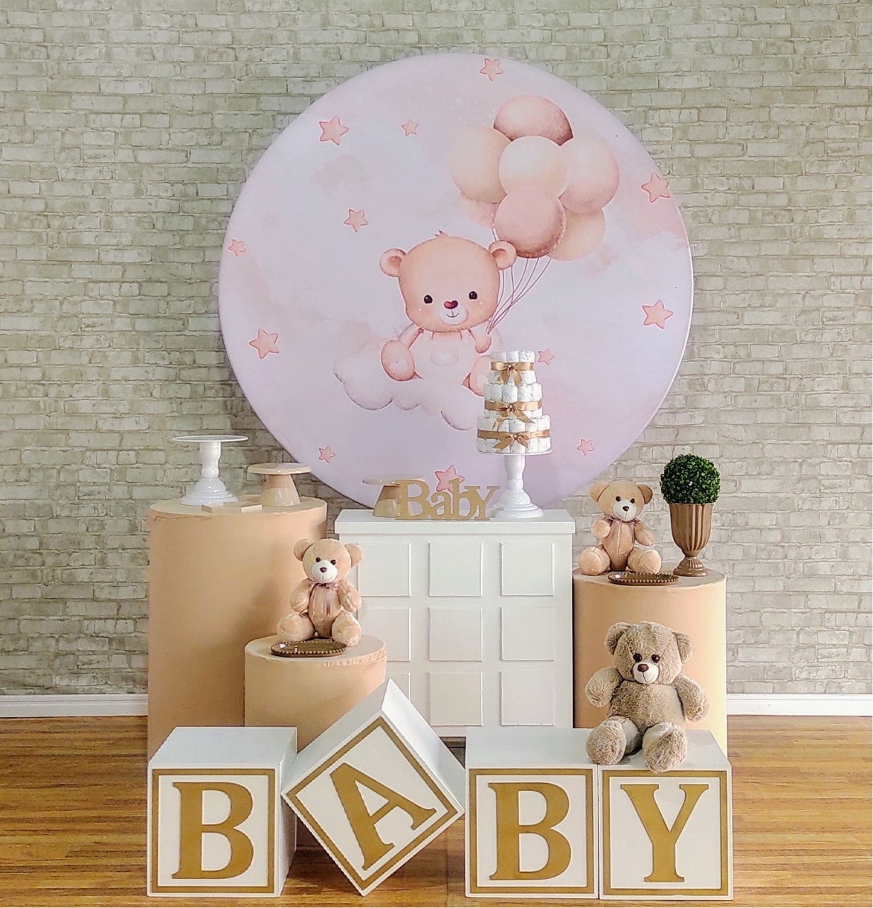 Ursinho Boho Bege Cha de Bebe   - DFEST PEGUE E MONTE