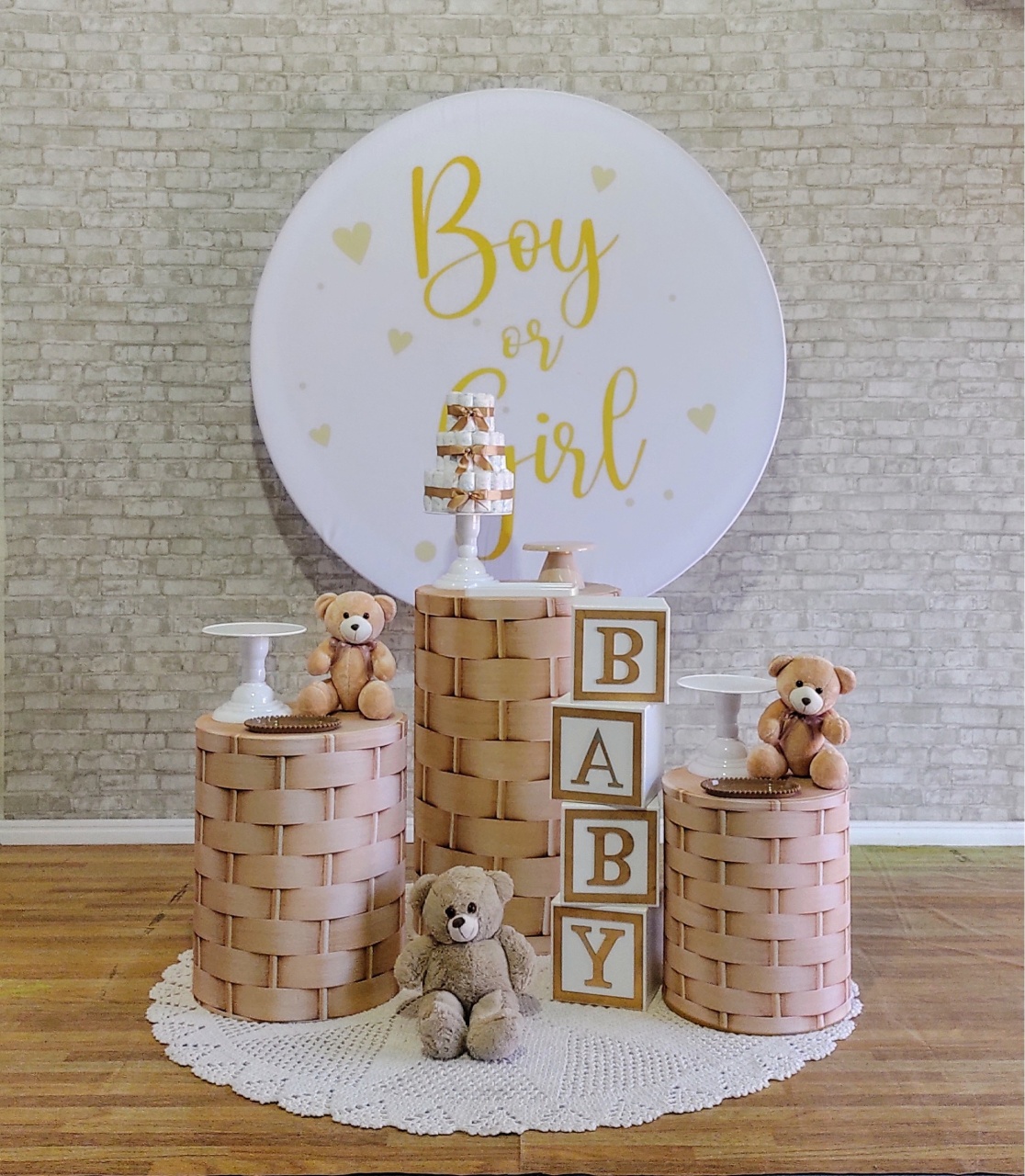 Chá Revelação Kit Prata Com Cubos Baby - DFEST PEGUE E MONTE