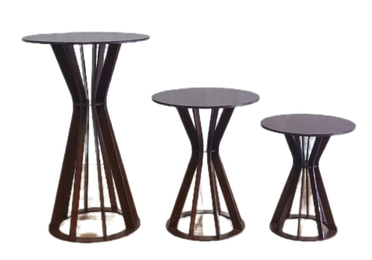 Trio Mesa Mdf Mogno - DFEST PEGUE E MONTE